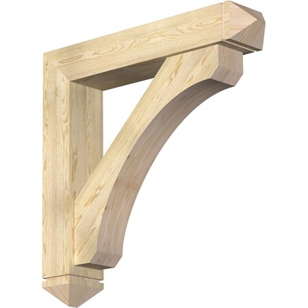 Legacy Arts And Crafts Rough Sawn Bracket W/ Offset Brace, Douglas Fir, 8W X 42D X 42H